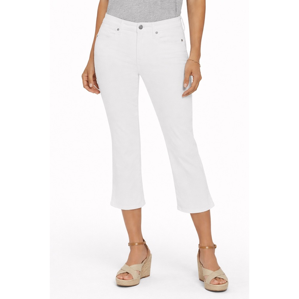 NYDJ Women's Chloe Stretch Skinny Capri Jeans Optic White Size 16